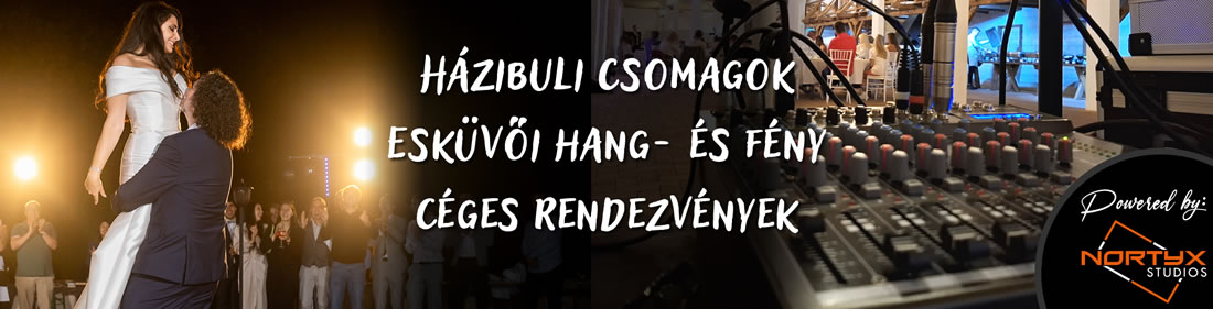 Profi hangtechnika és fénytechnika bérlés esküvőre, céges- és házibulira. Vidd el és üzemeld be magad, vagy kérj teljes körű kiszállítást Budapesten és környékén!